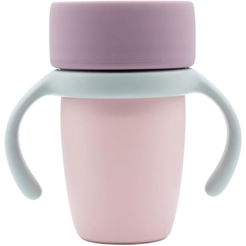 WeeSprout Baby Training Cup - Silicone Sippy Cup (Pink/Purple/Light Gray)