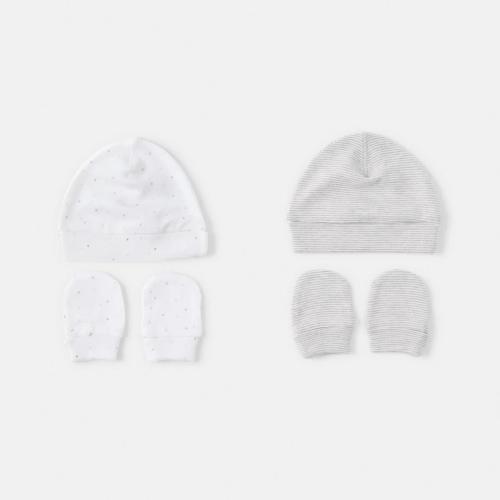 2 Pack Newborn Hat and Mittens Set - Kmart