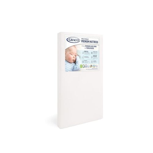 Graco Premium Crib & Toddler Mattress – GREENGUARD Gold Certified & CertiPUR-US Certified, Fits All Standard Crib & Toddler Beds, Waterproof Sleep Surface, Machine-Washable Outer Cover for Easy Care