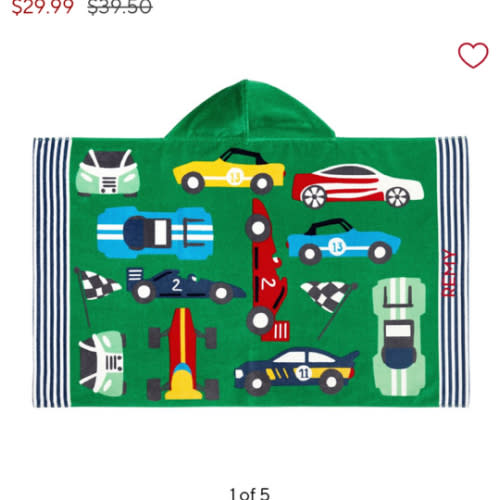 Remy Race Car Kid Beach Hooded Towel | Pottery Barn Kids