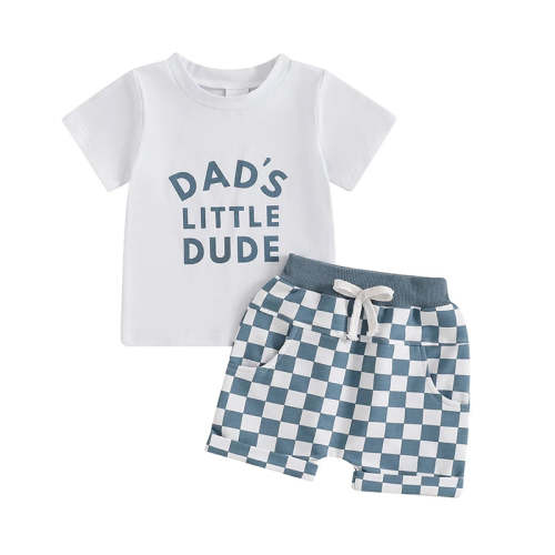 Baby Toddler Boys 2Pcs Dad's Little Dude Summer Outfit Letter Print Sh – August + Willow