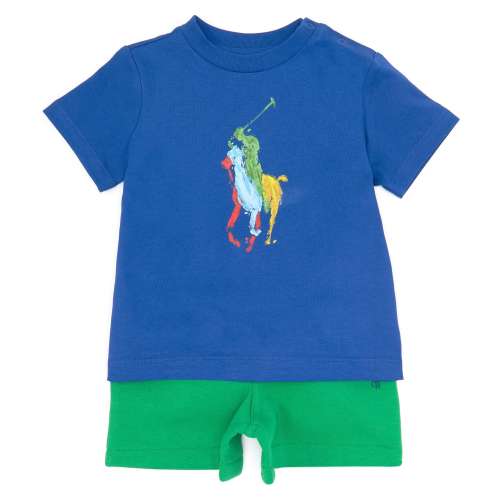 Polo Ralph Lauren Ralph Lauren Baby Boys 3-24 Months Short Sleeve Big Pony Jersey T-Shirt & Fleece Shorts Set