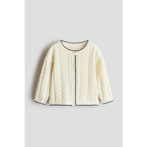 POINTELLE-KNIT CARDIGAN