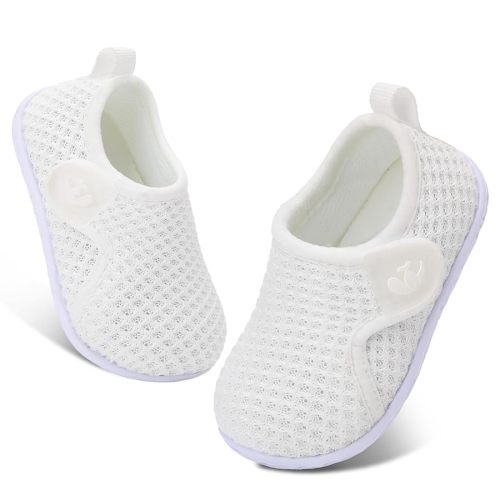 FEETCITY Baby Boys Girls First Walking Shoes Infant Sneakers Crib Shoes Breathable Lightweight Slip On Shoes