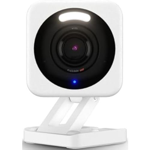 Wyze Cam v4, 2K HD Wi-Fi Smart Home Security Camera, Indoor/Outdoor Use, Pet/Baby Monitor, Motion Activated Spotlight/Siren, Enhanced Color Night Vision, 2-Way Audio, Local/Cloud Storage, Wired, White