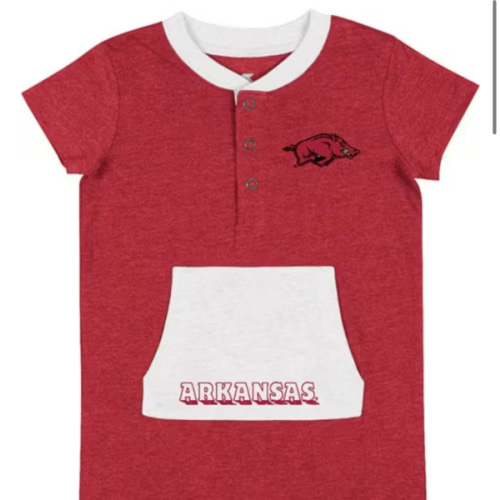 Colosseum Arkansas Razorbacks Baby CARDINAL Wheeler Romper One Piece