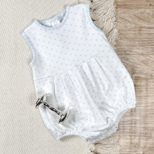 Gingham Dots Sleeveless Bubble in Light Blue – Magnolia Baby