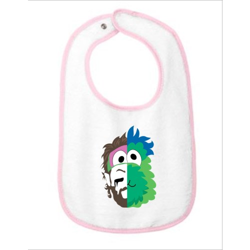 2 faces of Philly Baseball baby bib - Phanatic - Bryce Harper - Philadelphia - Love City Shirts