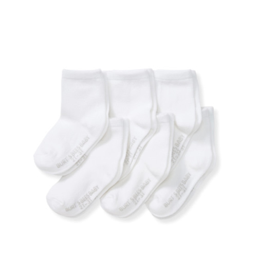Solid Organic Cotton Baby Crew Socks 6 Pack
