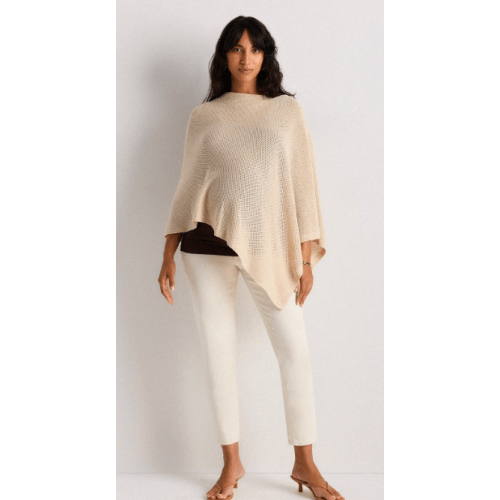 Lightweight Cotton Cashmere Nursing Shawl-Heather Oatmeal