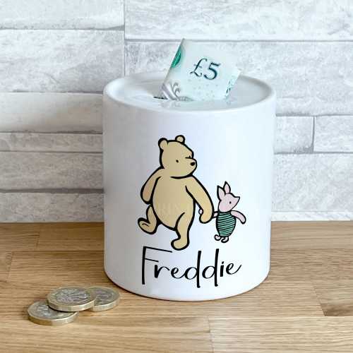 "Elijah" Personalized Piggy Bank -Winnie