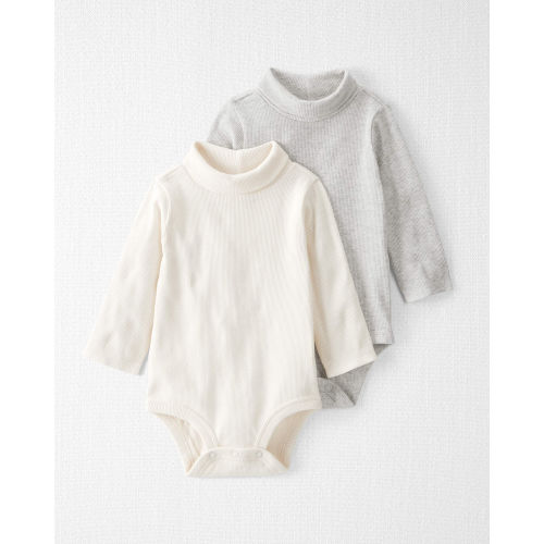 Baby Organic Cotton Rib Mock Neck Bodysuits