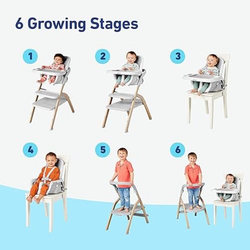 Graco EveryStep Slim 6-in-1 Highchair, Misty - w/ Step Stool