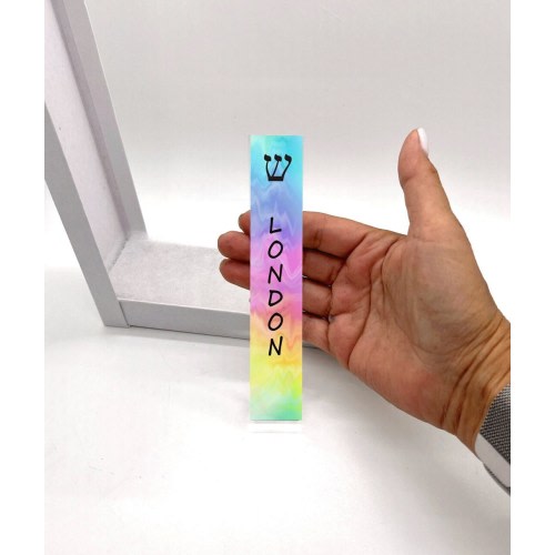 Personalized Mezuzah - Girls Room - Acrylic Mezuzah - Modern Mezuzah - Personalized Judaica Gift - New Baby Gift - New Home Gift - Patterned