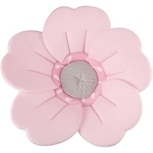 PandaEar Baby Bath Flower for Sink – Romantic Cherry Blossom Plush Mat – Soft Newborn Insert & Infant Bathtub Cushion – Non-Slip Quick-Dry Support – Shower Gift for Girls (Pink)