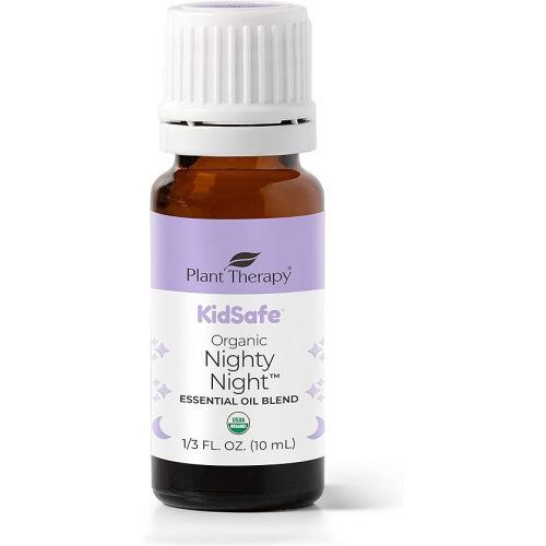 Plant Therapy KidSafe Organic Nighty Night Essential Oil Blend for Sleep 10 mL (1/3 oz) 100% Pure, Undiluted, Therapeutic Grade