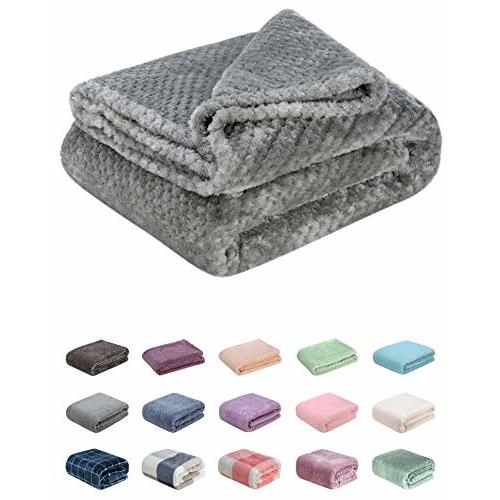 Fuzzy Throw Blanket, Plush Fleece Blankets for Adults, Toddler, Boys and Girls, Warm Soft Blankets and Throws for Bed, Couch, Sofa, Travel and Outdoor, Camping (40Wx60L, M-Flint Gray)