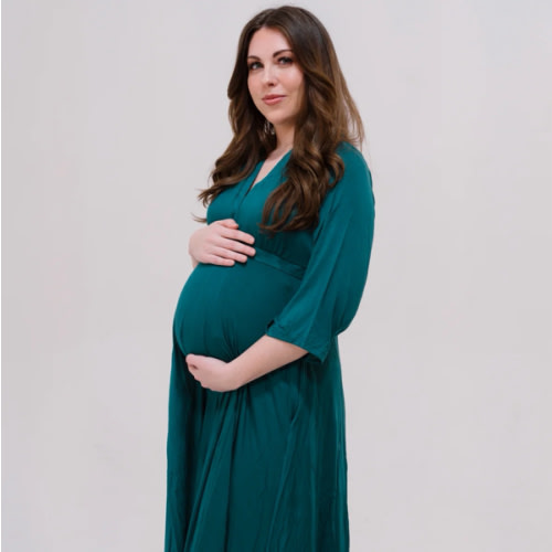 Lila Labor & Postpartum Gown in Deep Teal
