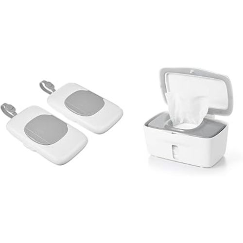 OXO Tot On The Go Wipes Dispenser - 2 P ack & Tot Perfect Pull Wipes Dispenser - Gray, 1 Count (Pack of 1)