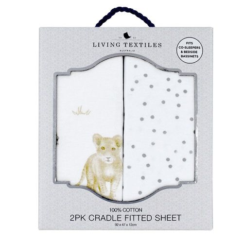 Living Textiles Savanna Co-Sleeper Fitted Sheet 2 Pack