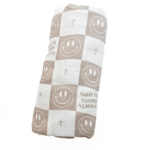 God is Good Always Smiley and Cross Swaddle Blanket – OUR HOUSE ABOVE