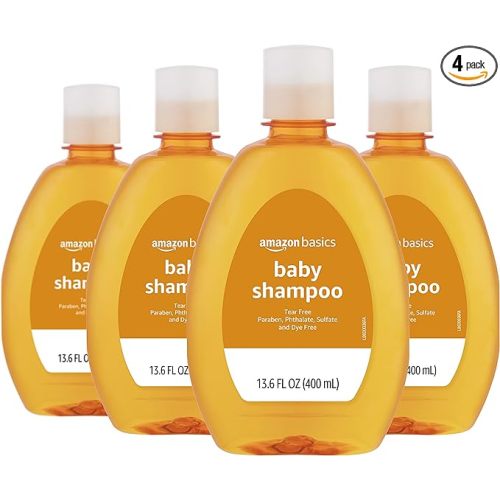 Amazon Basics Tear-Free Baby Shampoo, 13.6 Fluid Ounce, 4-Pack (Previously Solimo)