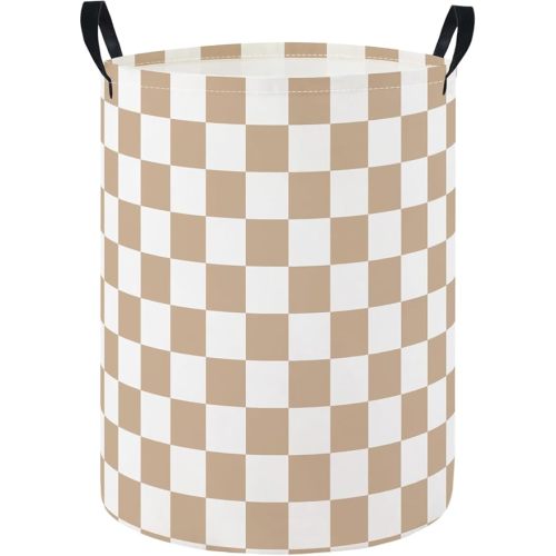 Baby Laundry Hamper Basket (Brown Checkered)