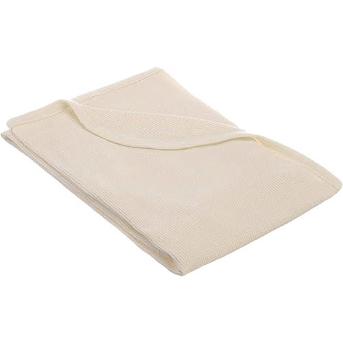 TL Care 100% Cotton Thermal Waffle Swaddle Blanket, Cream, 30" x 40"