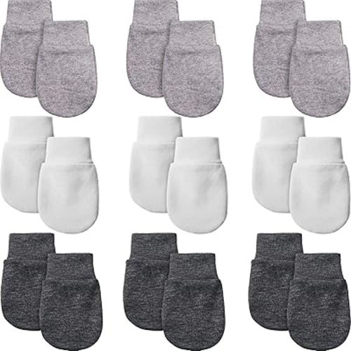 9 Pairs Newborn Baby Mittens Infant Toddler Gloves No Scratch Mittens Unisex Cotton Gloves for 0-6 Months Baby Boys Girls