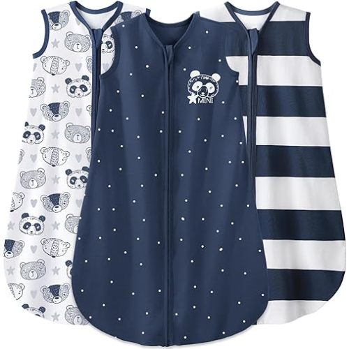 Yoofoss Baby Sleep Sack 12-18 Months Baby Wearable Blanket 100% Cotton 2-Way Zipper Toddler Sleeping Sack,3 Pack Lightweight Sleep Sacks for Babies (Large)