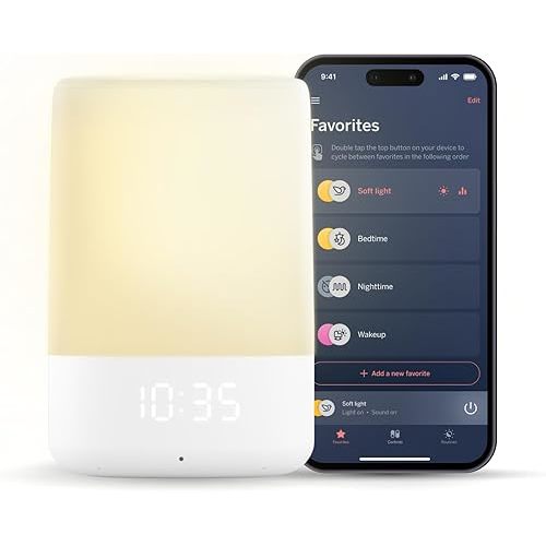 Nanit Sound and Light Smart Baby Night Light and Sound Machine | Audio Monitor | Cry Detection Alert Feature | OK to Wake Alarm Clock for Kids | Temp & Humidity Tracking | Rechargeable Battery | WiFi