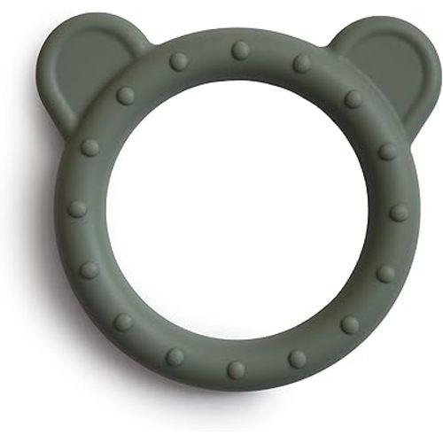 mushie Silicone Baby Teether Toy | Bear (Dried Thyme)
