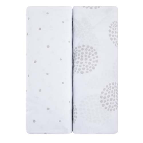 Ely's & Co Crib Sheet Set, Grey Dottie