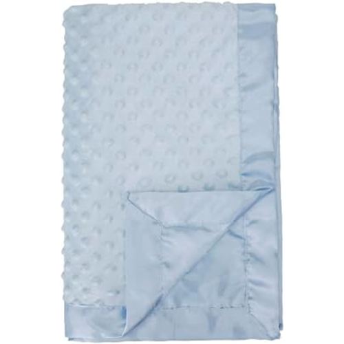 Pro Goleem Baby Soft Minky Dot Blanket with Silky Satin Backing Christmas Baby Gifts for Girls and Boys (Blue, 30’’ x 40’’)