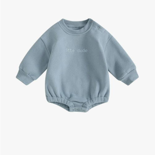 VISGOGO Newborn Infant Baby Boy Girls Oversized Romper Little Dude Sweater Onesie Coming Home Outfit Neutral Clothes