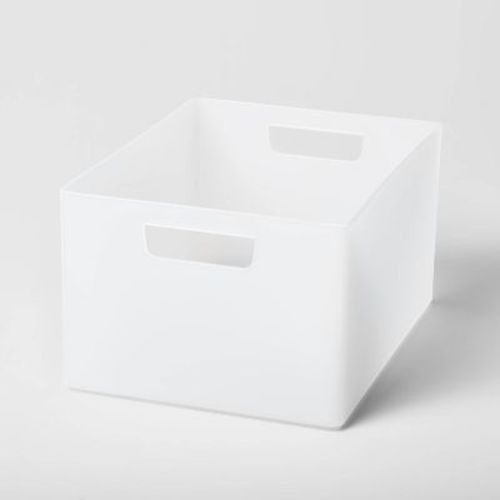 Extra Large 12" X 9" X 6.5" Plastic Bathroom Organizer Bin With Handles Clear - Brightroom™