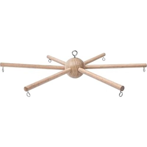 Baby Mobile Kit Frame DIY for Crib Decorative Natural Wooden Wind Chime Equipment Hanger for Infant Boy Girl Home Nursery Creative Craft Wall Balcony Hanging Toy Bell Accessories Bedroom Ceiling Decor
