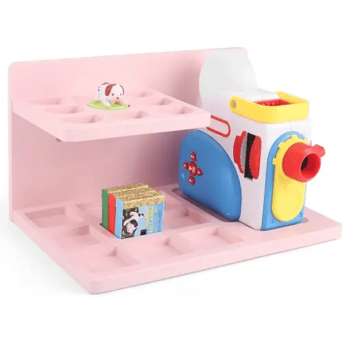 Wall Shelf Compatible with Little Tikes for Story Dream Machine Books Starter Set, for Little Tikes for Storytime Audio Play Real for Littles Character Storage Floating Shelves Blue (Pink)