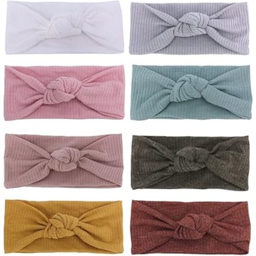 Baby Headbands Stretchy Hairbands Hair Bow Elastics for Baby Girls Newborn Toddlers Infant Kids (Knot Headband Mustard)