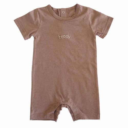 Personalized Short Sleeve Snap Romper