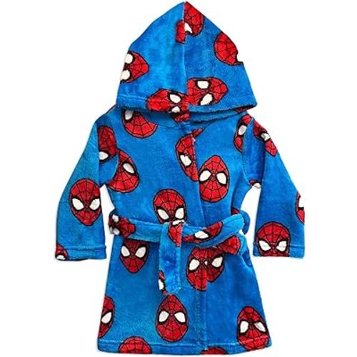 American Hero Boys Robes - Kids Characters, Plush Soft Coral Fleece Hooded Bathrobe
