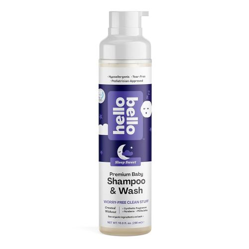 Hello Bello Nighttime Shampoo and Body Wash, Gentle Hypoallergenic Formula for Babies and Kids, Vegan and Cruelty-Free, Sweet Sleep Scented, 10 fl oz