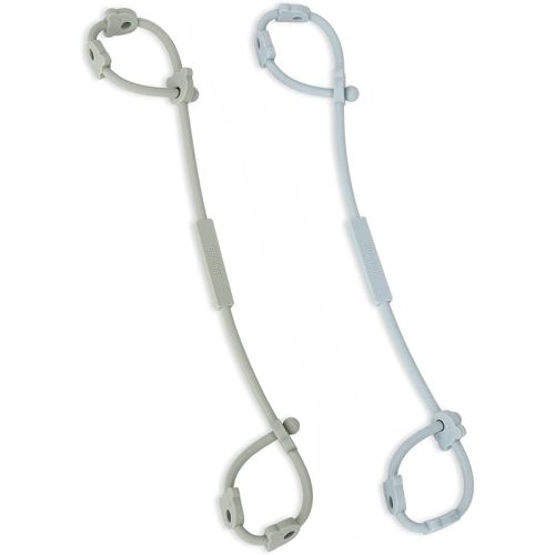 Toy Safety Straps, AULEGE 2 Pack Stretchable Silicone Pacifier Clips, Adjustable Baby Bottle Toy Teethers Harness Straps for Strollers, High Chair, Hanging Baskets, Cribs, Shopping Trolley, Car Seat
