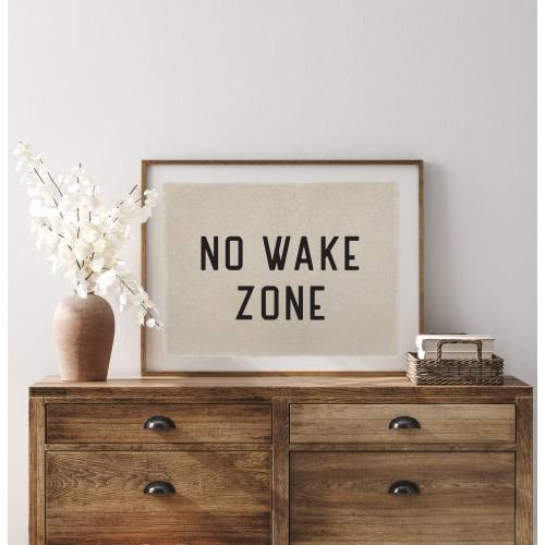Beach Wall Art, No Wake Zone Canvas Poster, Surf Tapestry Flag, Coastal Decor Wall Banner