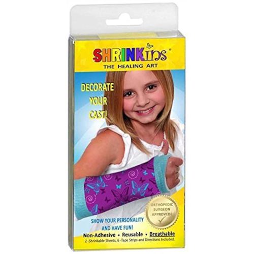 Non-Sticky Shrinkins The Healing Art Washable Removable Cast Decorating Cover Kit~ Fun, Fashionable Creative Shrink Wrap Decorations for Arm & Leg Casts ~ Uses No Adhesive - Adult & Child : Health & Household