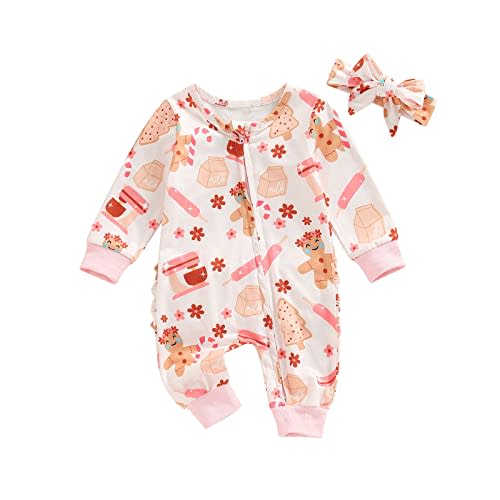 YINGISFITM My First Valentines Baby Boy Girl Outfit Newborn Love Heart Jumpsuit Zipper Up Bodysuit Little Valentine Clothes