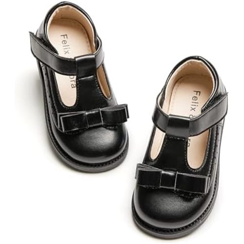 Felix & Flora Toddler Little Girl Princess Dress Shoes-Mary Jane Flats for Girl Party School Shoes