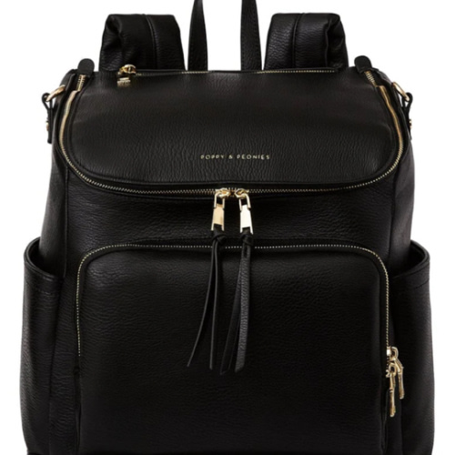 Lullaby Diaper Backpack Black | Poppy and Peonies – Poppy & Peonies