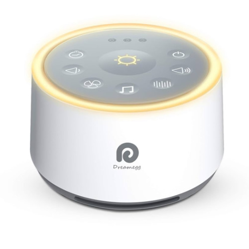 Dreamegg D1 Sound Machine - White Noise Machine with Baby Night Light for Sleeping, High Fidelity Sounds, Timer & Memory Feature, Sound Machine for Baby Adults, Home, Office, Travel (White)