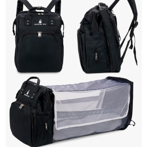 Diaper Bag Backpack, Waterproof Multifunctional Baby Diaper Bag w/Changing Station for Boys & Girls, USB Charging Port, Large Capacity Travel Baby Bag for Mom Dad w/Insulated Bottle, Black